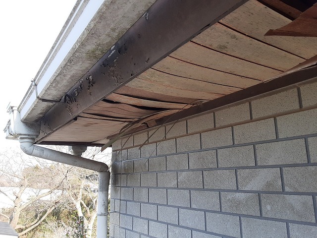 軒天化粧合板の劣化